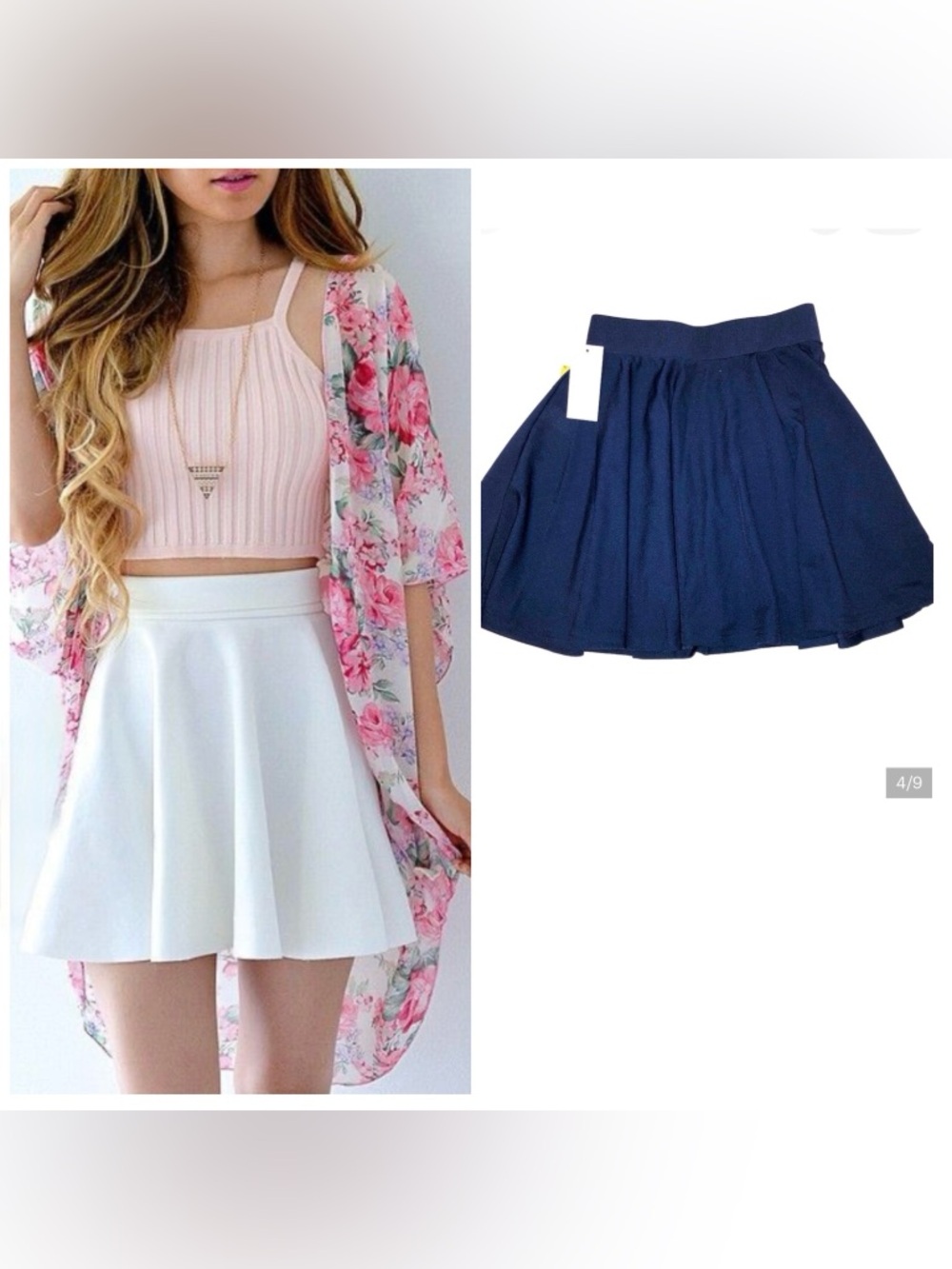 NWT Navy Mini Skater Skirt by Kathy, Medium